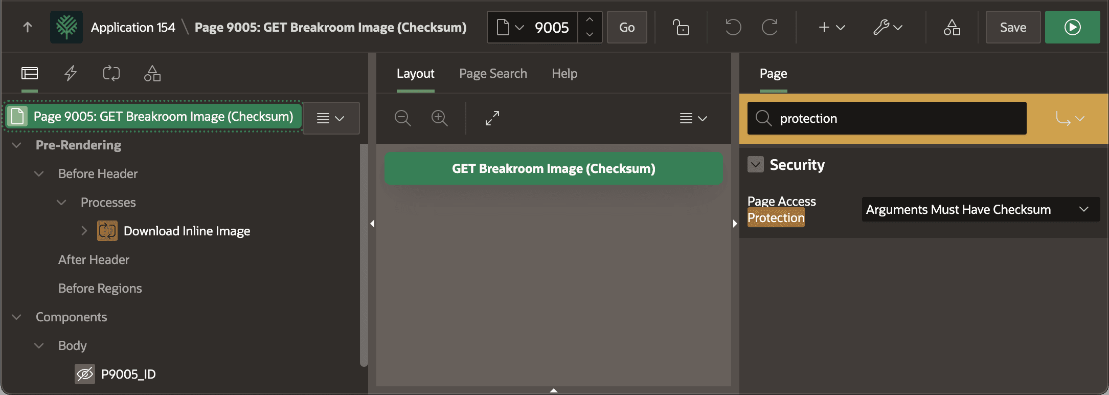 Default Page Access Protection Setting Requires Checksum for URL Arguments
