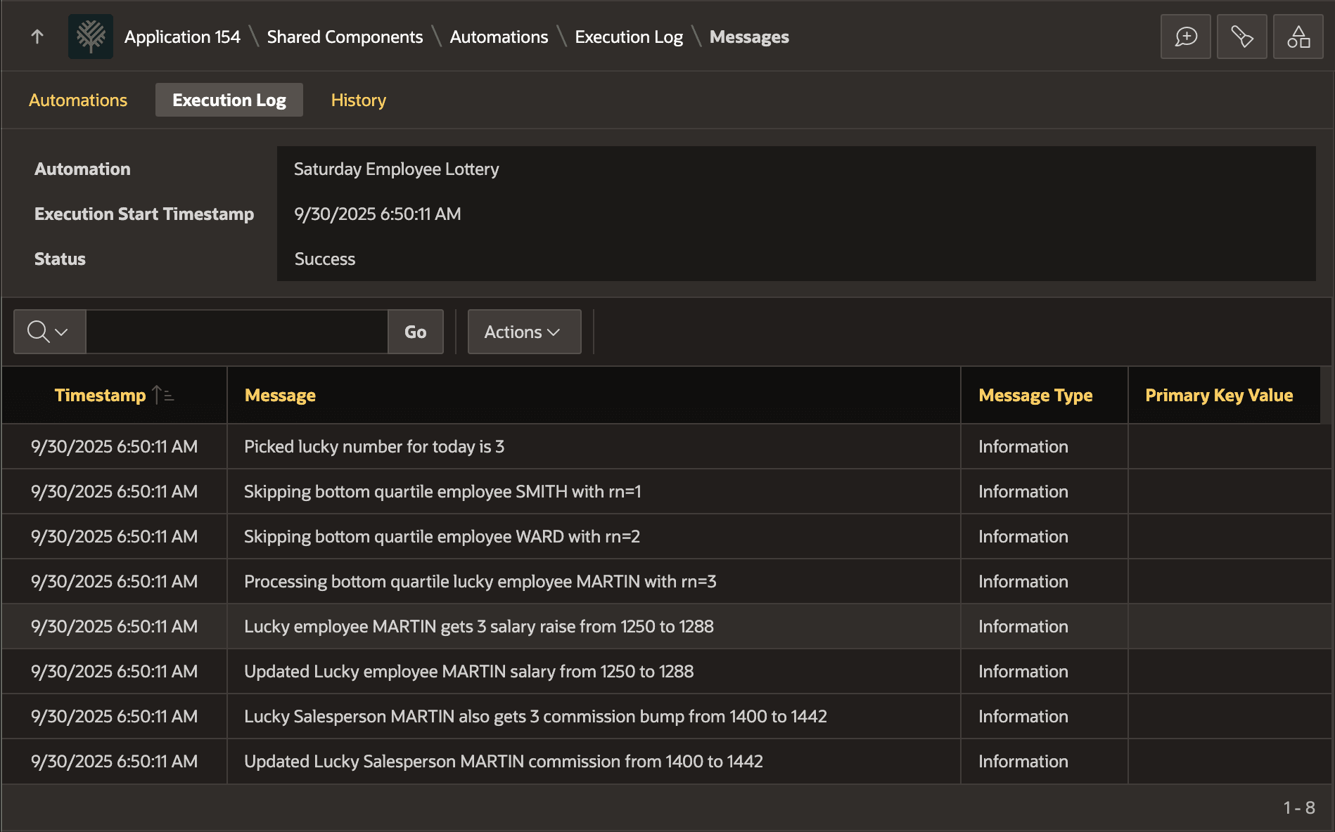 Inspecting Automation Execution Log Messages Inspecting Automation Execution Log Messages
