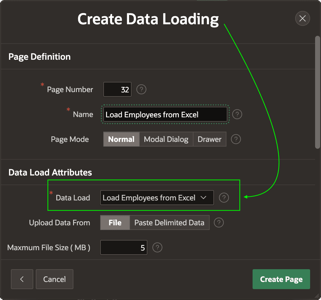 Creating a Data Load Page for an Existing Data Load Definition Creating a Data Load Page for an Existing Data Load Definition