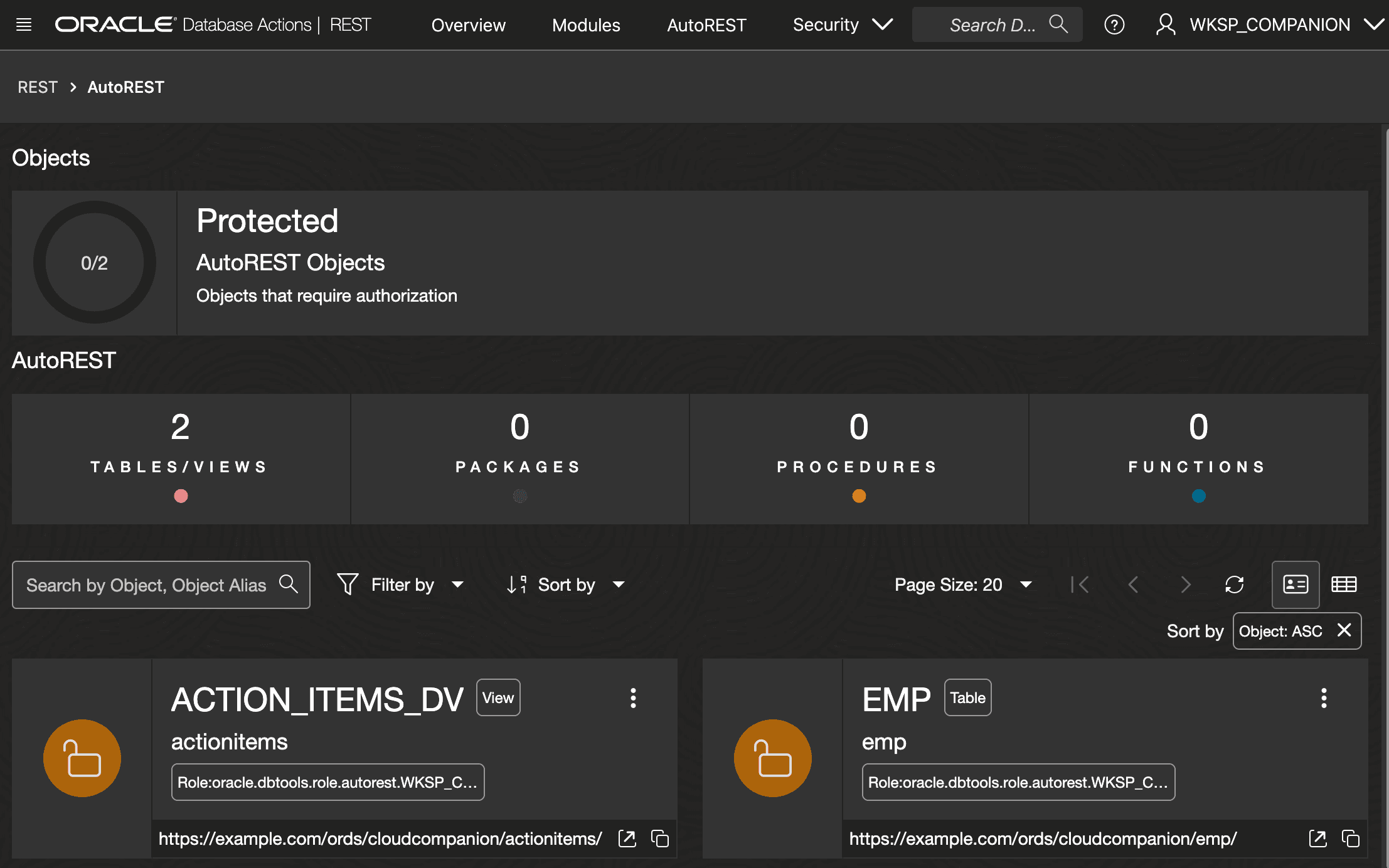Browsing AutoREST-Enabled Objects in SQL Developer Web Browsing AutoREST-Enabled Objects in SQL Developer Web