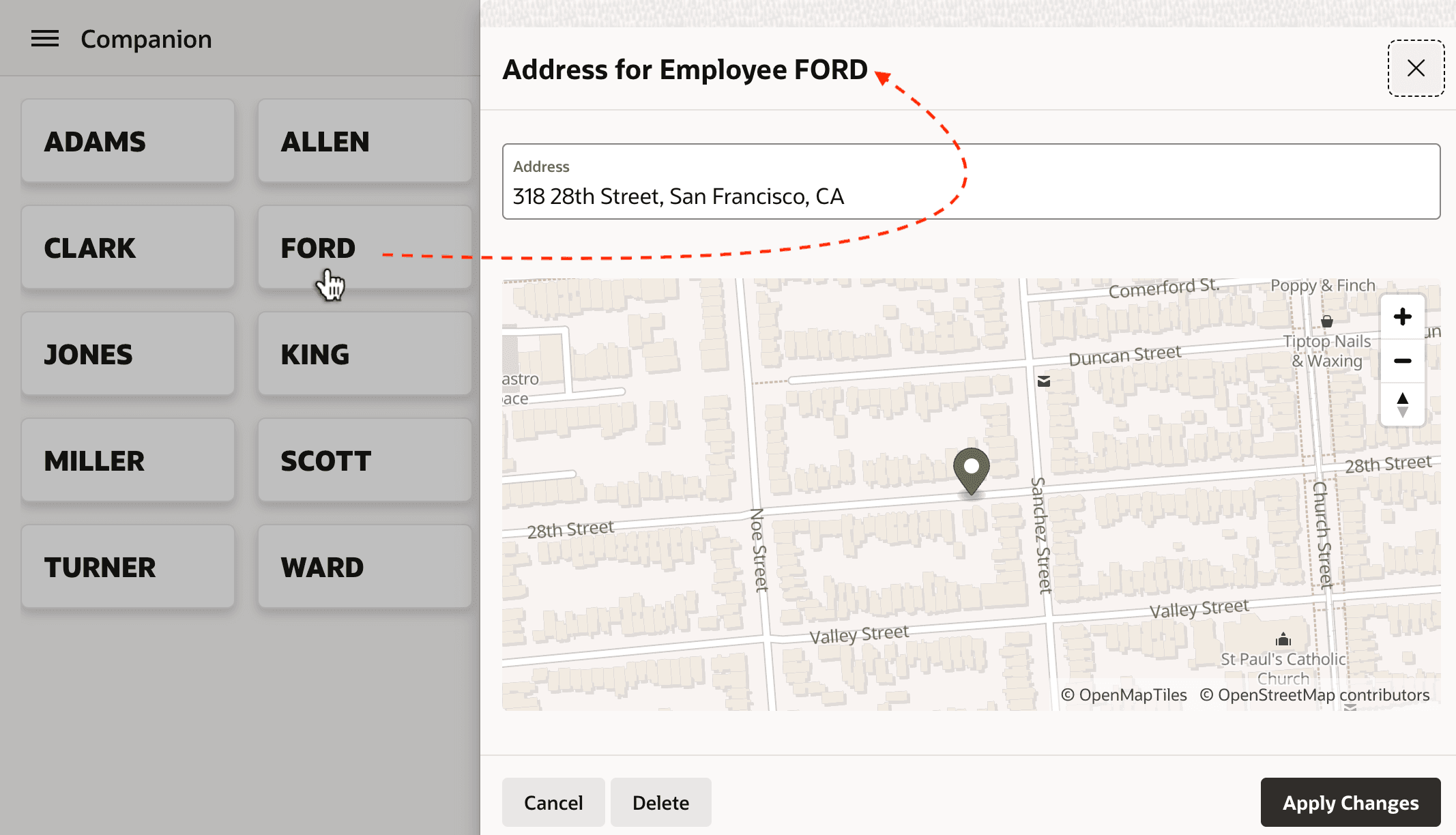 Showing ENAME in Modal Dialog Provides Useful Context Showing ENAME in Modal Dialog Provides Useful Context