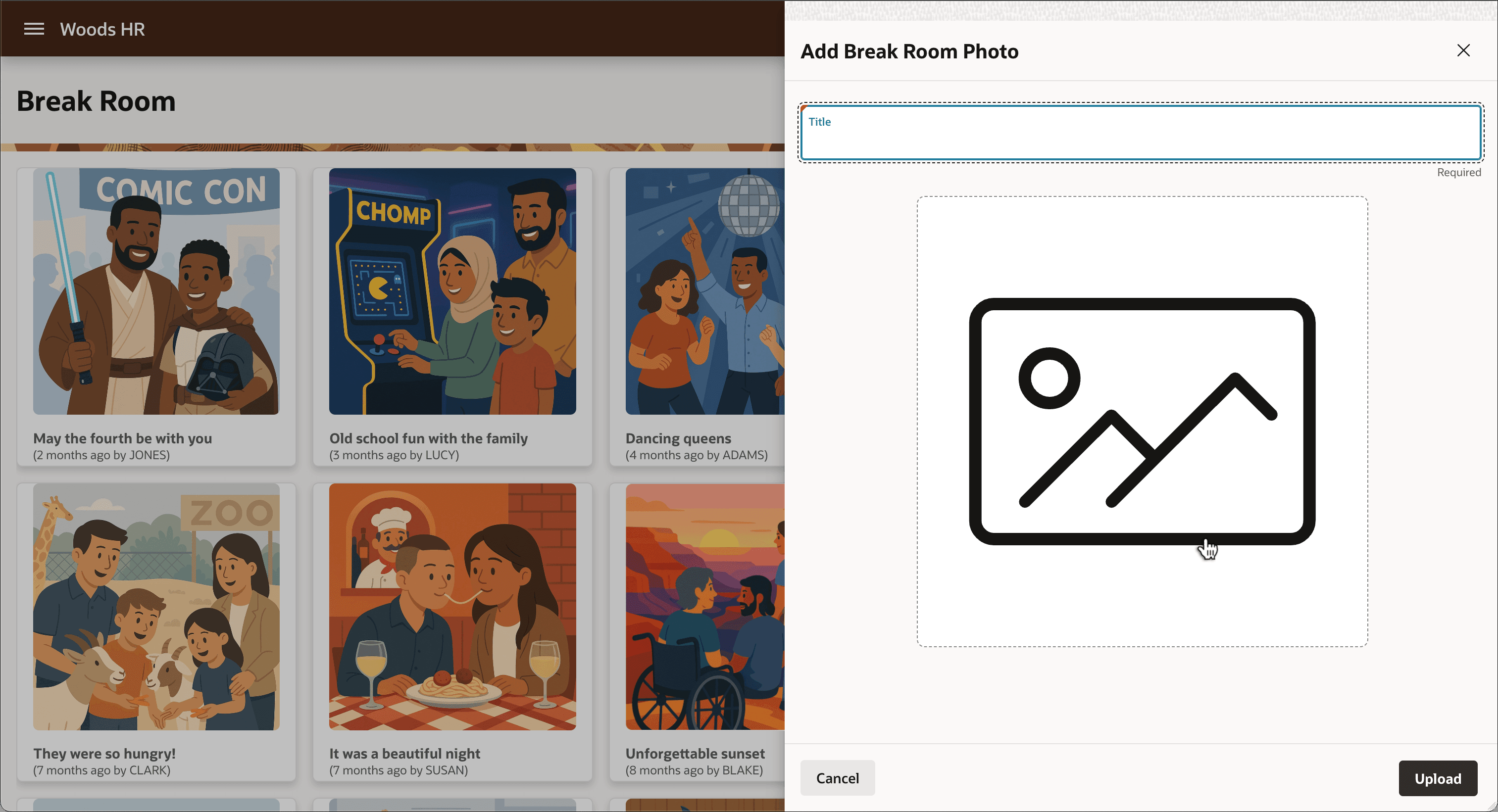 Upload Image Page Item with Custom Preview Icon Size