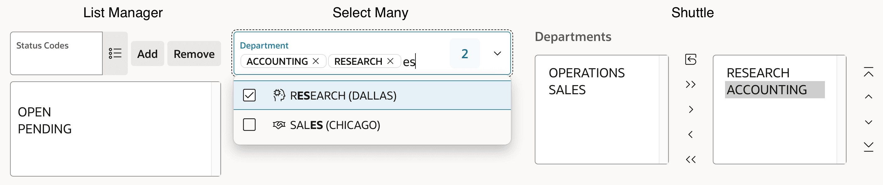 Multi-Selection List Items