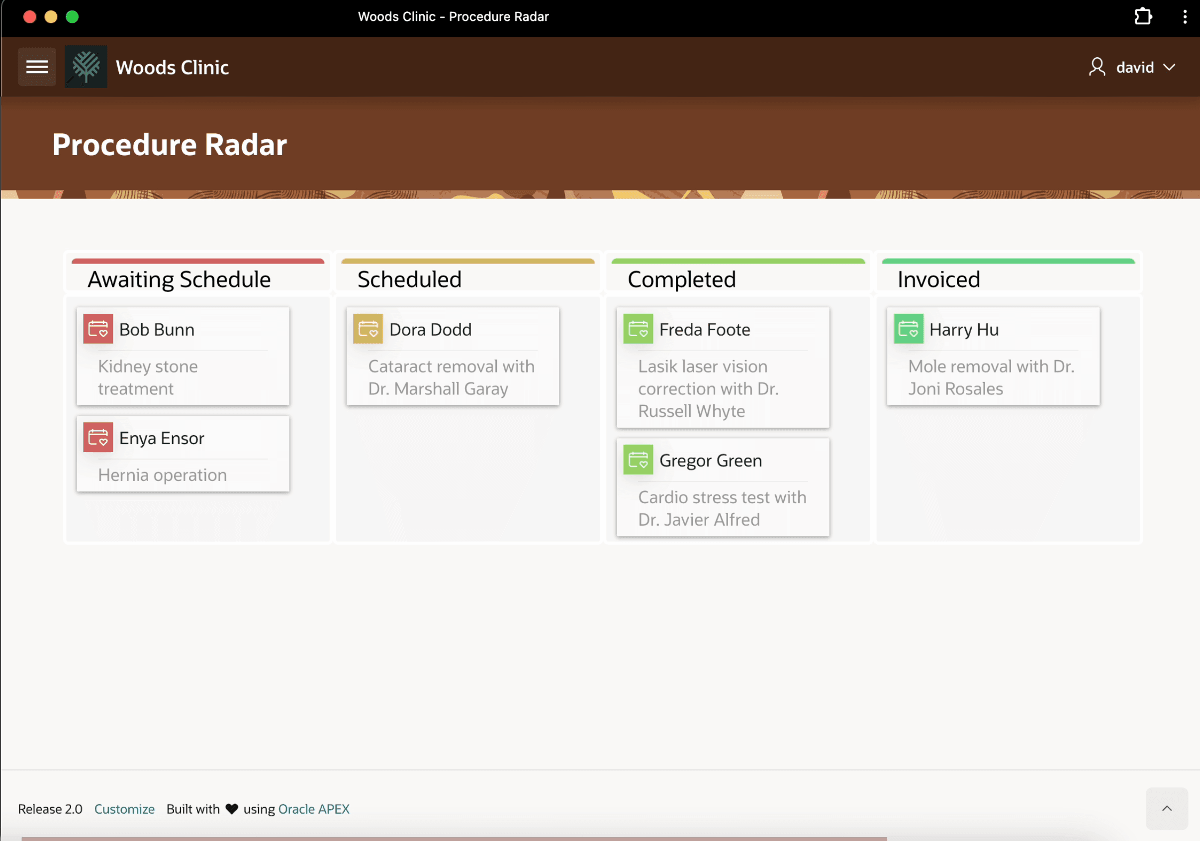 Kanban Board Shows Users How Procedures Progress Through Their Lifecycle
