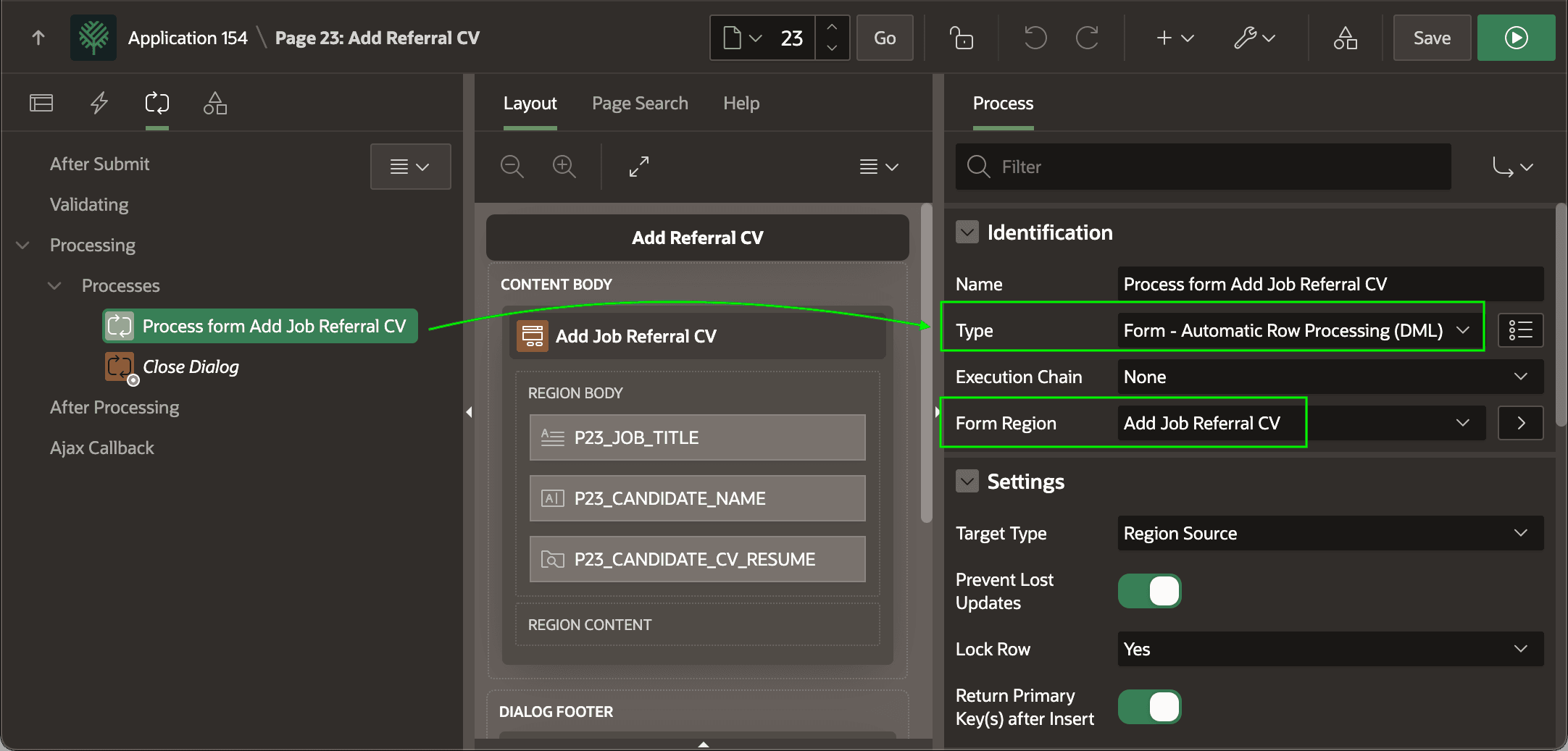 Ensure Automatic DML Page Process Targets the Form Ensure Automatic DML Page Process Targets the Form