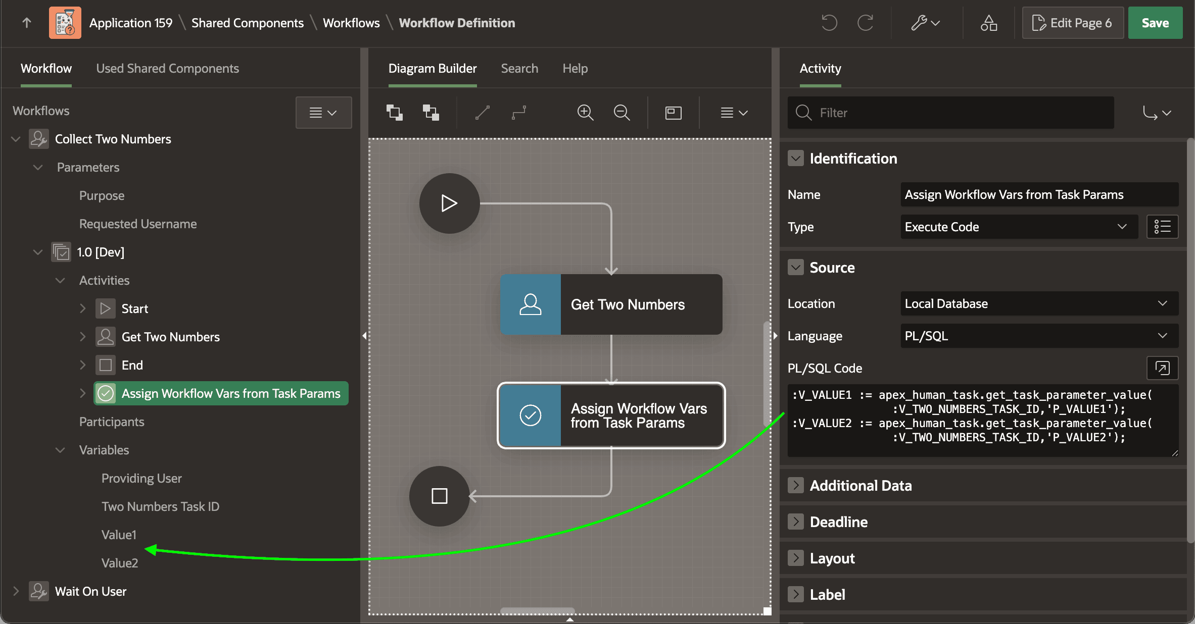 Retrieving Task Parameter Values into Workflow Variables