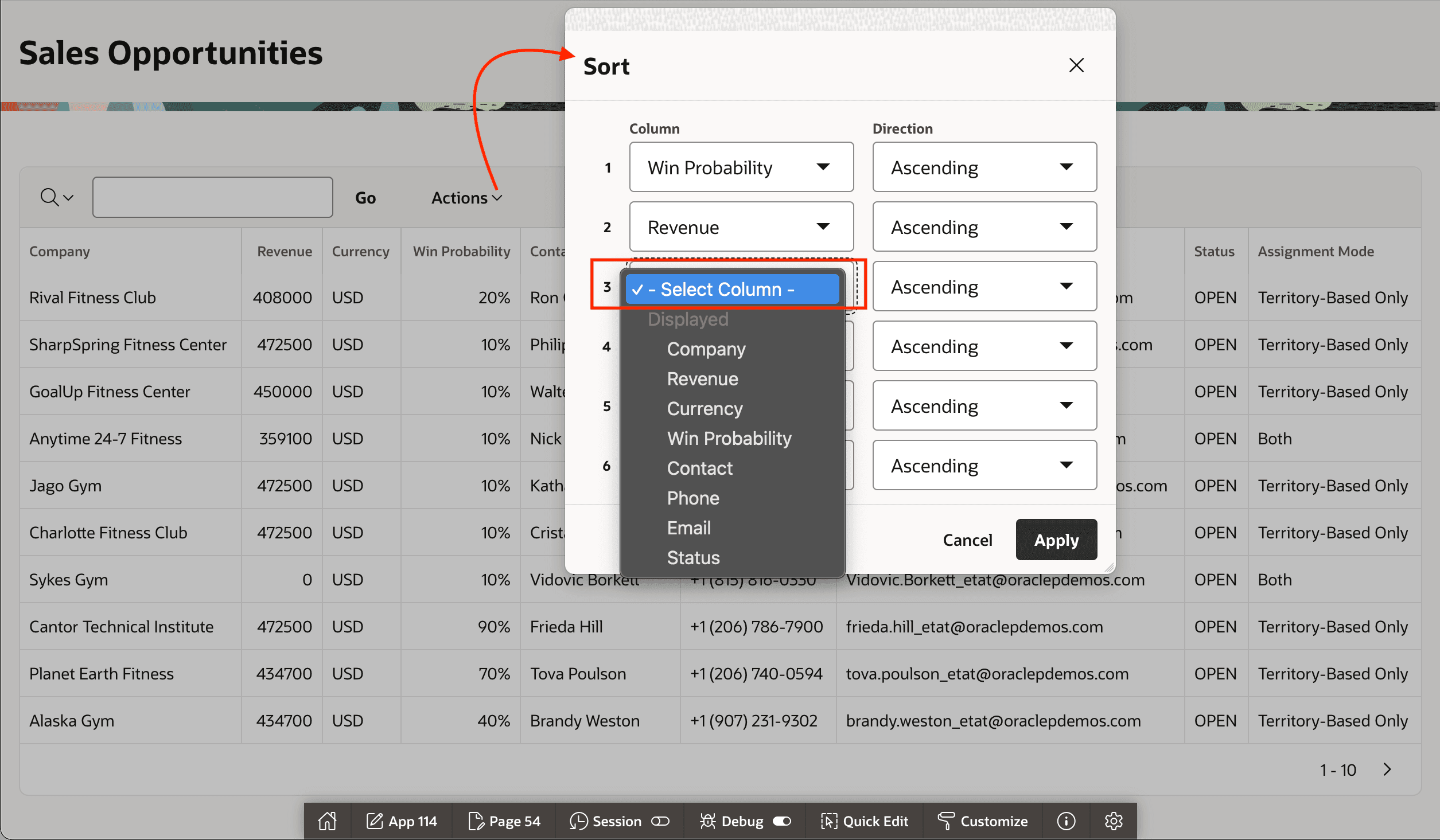 Problem Fixed: Users Can No Longer Choose the Non-Sortable Column