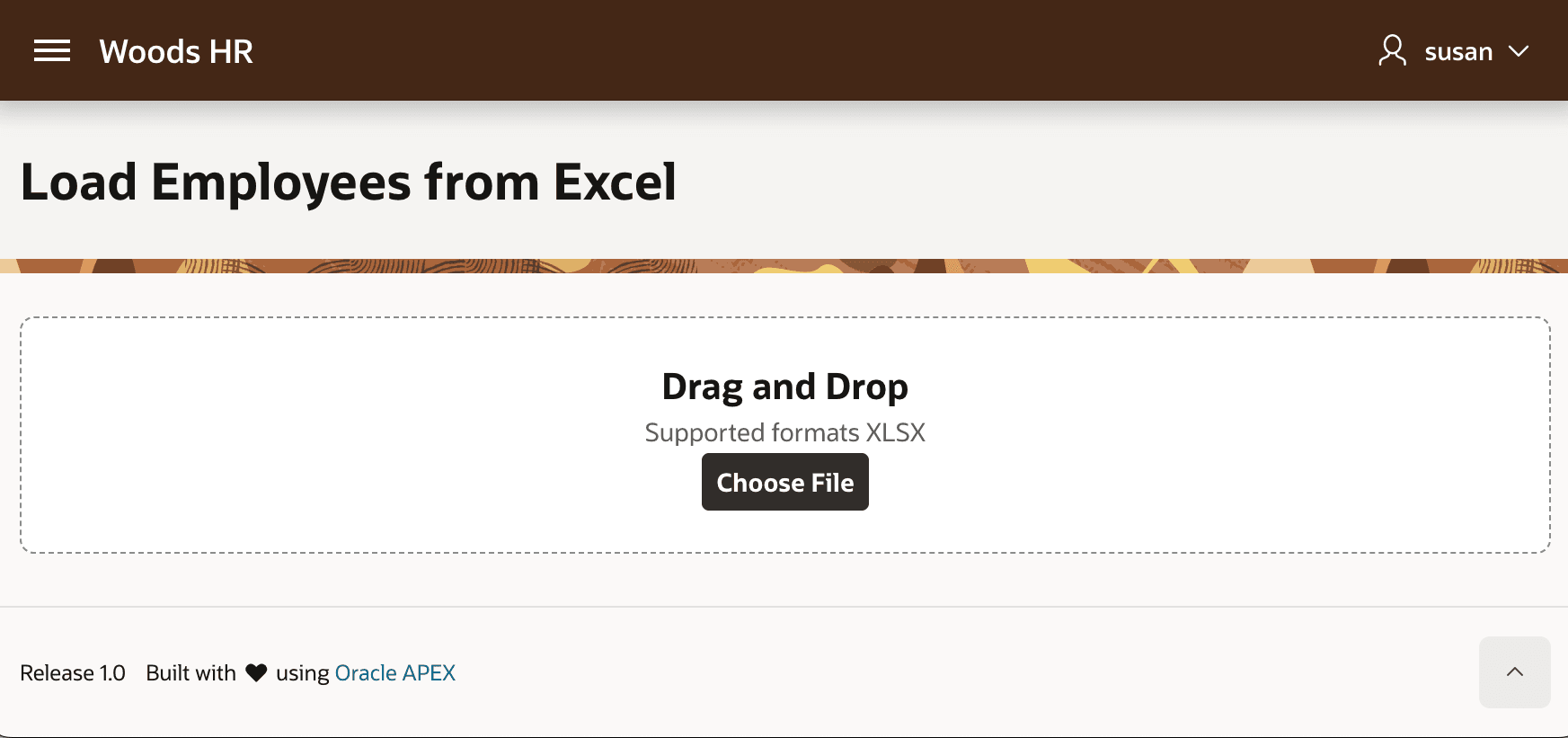 Data Loading Page File Drop Zone