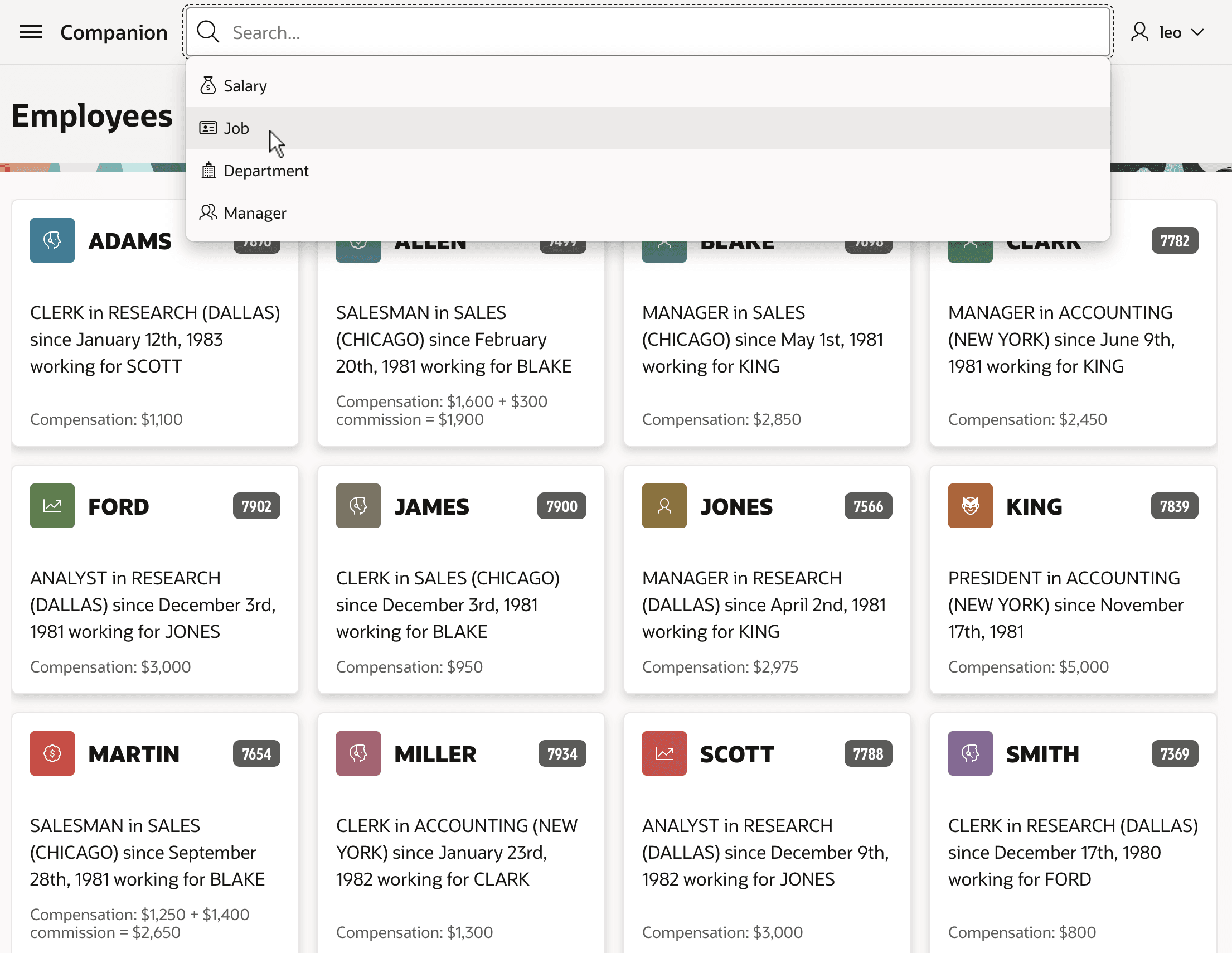 Smart Filters Region in the Navigation Bar
