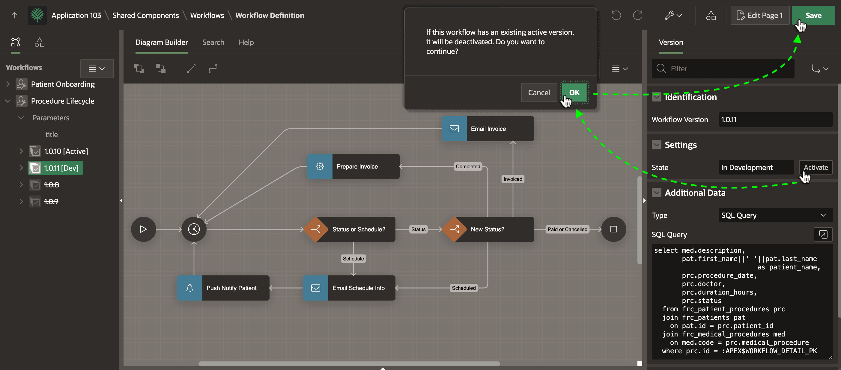 Activating an In Development Workflow