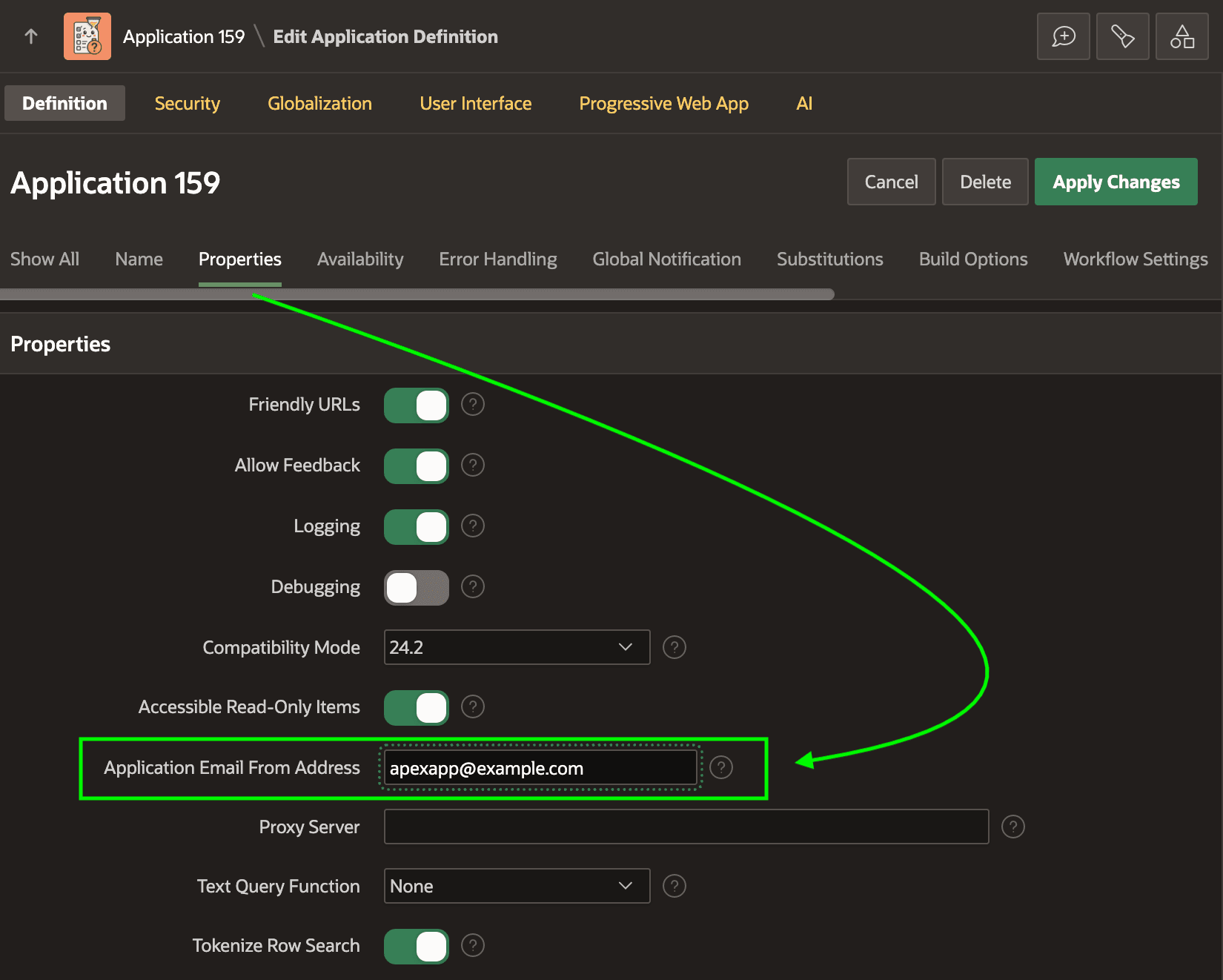Configuring the Value of APP_EMAIL Substitution Configuring the Value of APP_EMAIL Substitution
