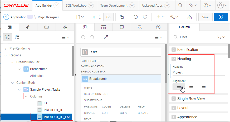 heading attribute window