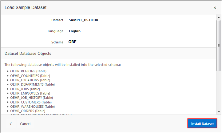 install dataset