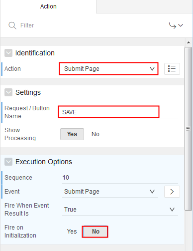 sumbit page execution