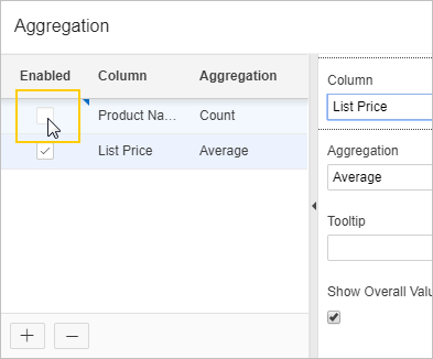 Deselect Aggregation