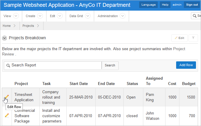 Description of websheet_table.png follows