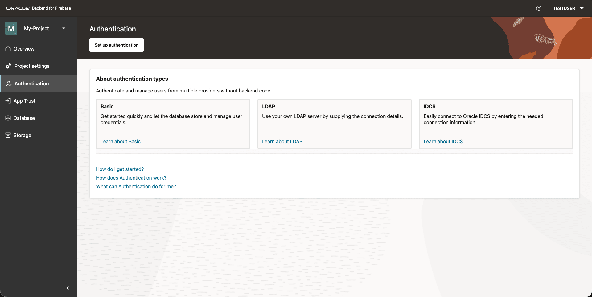 Authentication Setup