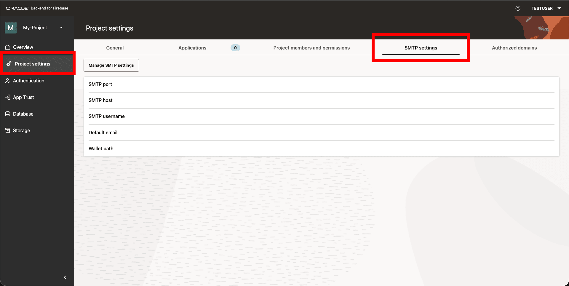 SMTP Settings