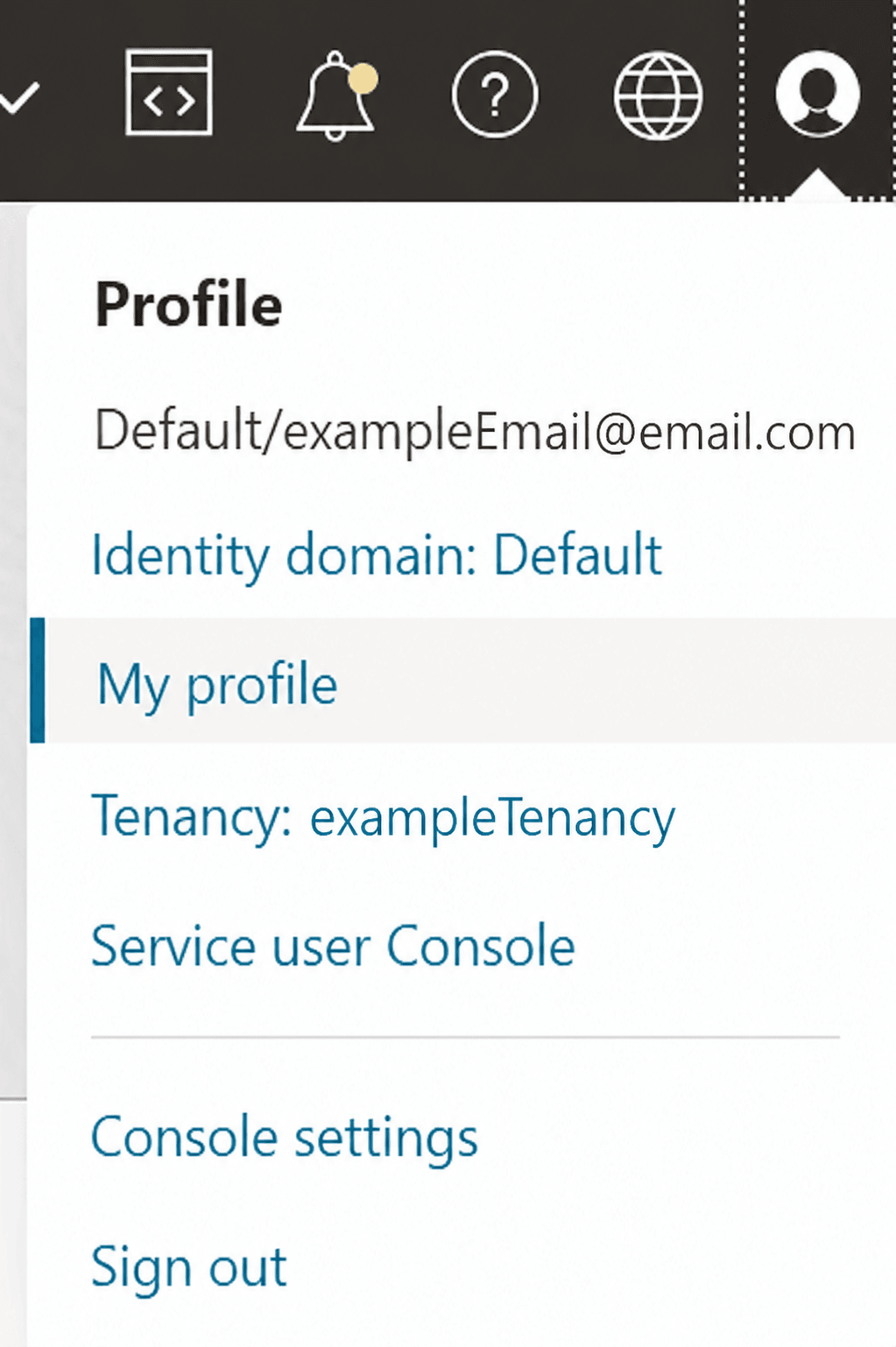 My Profile Option