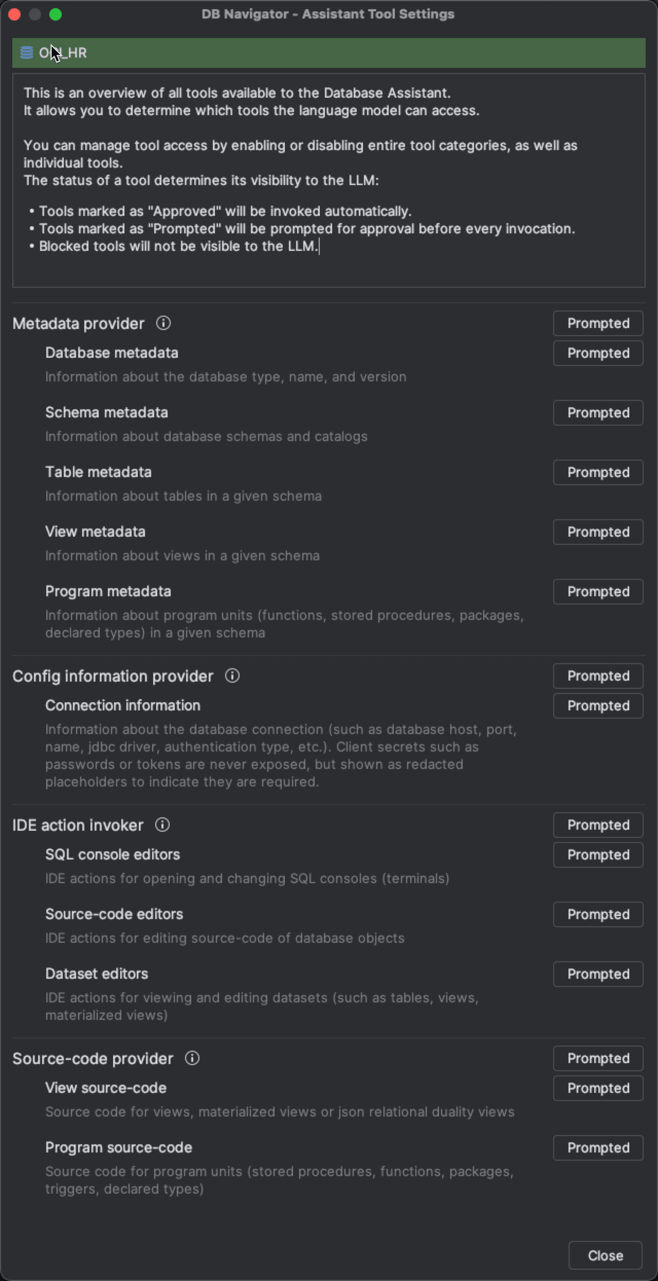 DB Navigator - Assistant Tool Settings