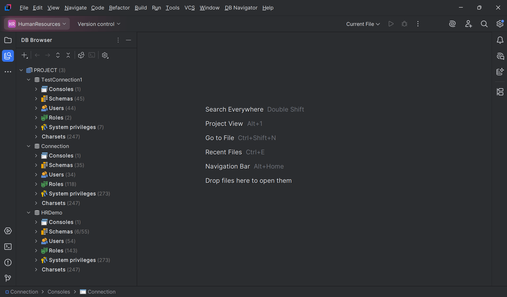 Single tree view mode in DB Browser window
