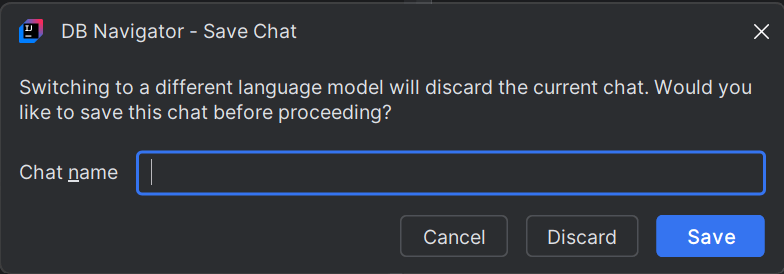 DB Navigator - Save Chat dialog box