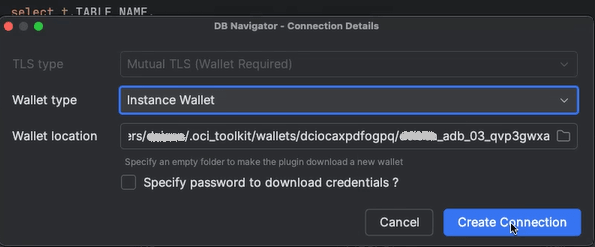 DB Navigator - Connection Details