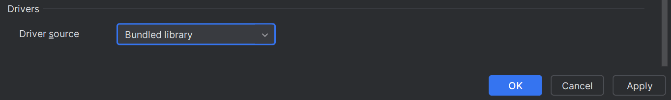 Bundled library driver source