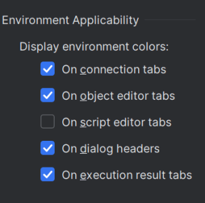 Applicable interface units for database environments