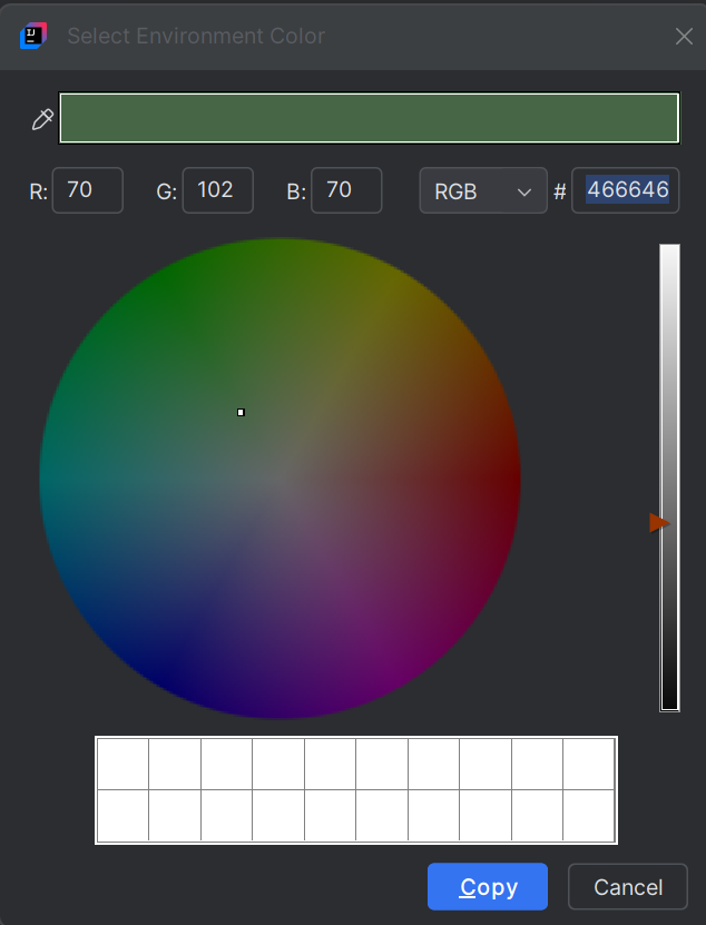 Color coding database environment types