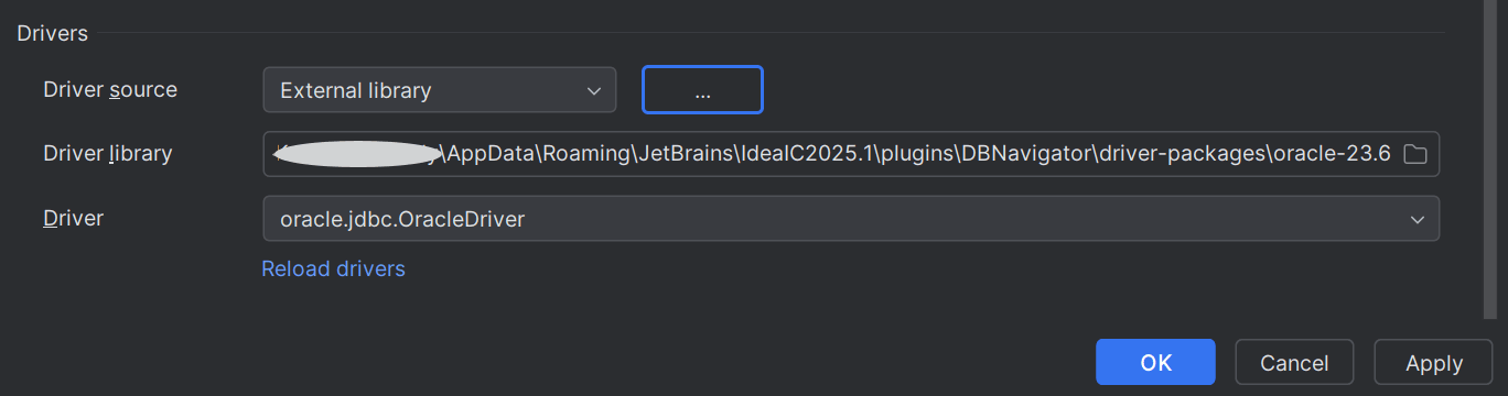 Downloaded external driver library