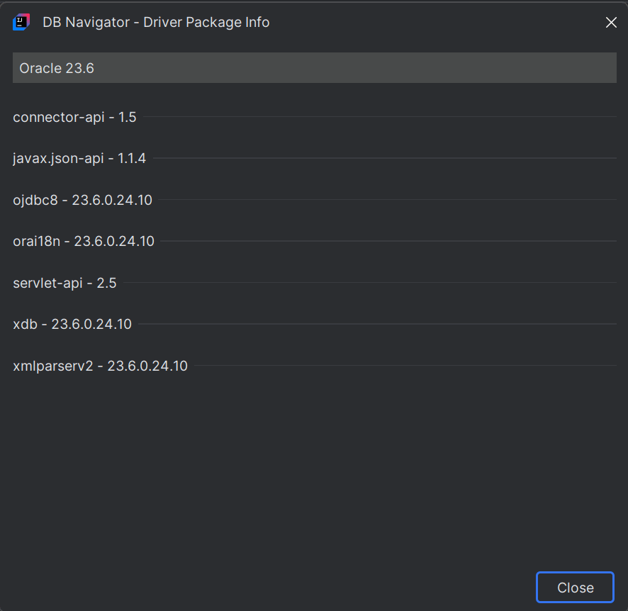 External library driver package information