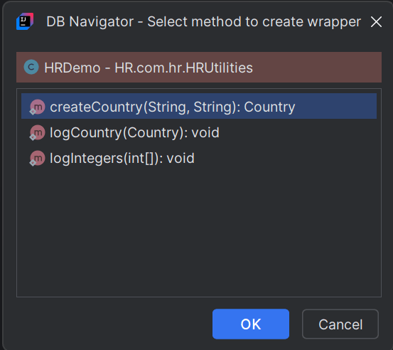 Select Java Method(s) to create execution wrapper