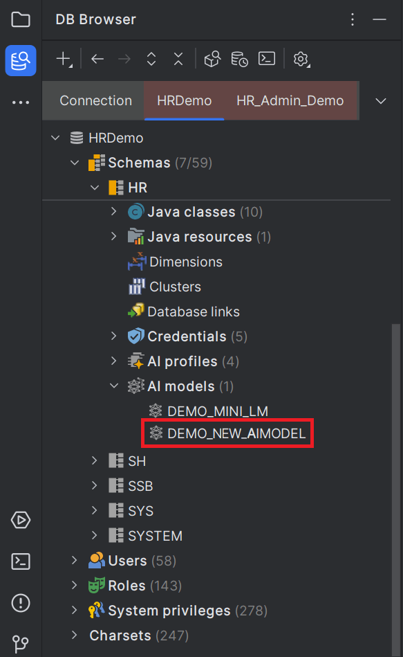 New AI Model in DB Browser window