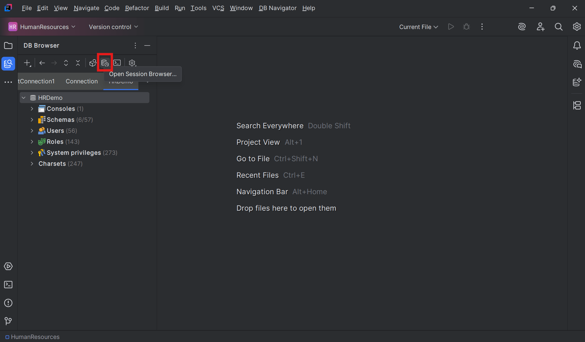Open Session Browser icon