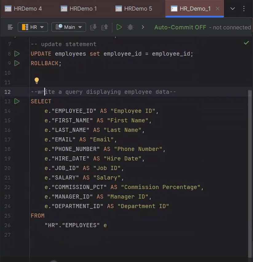 Select AI Integration in SQL Editors - AI Result