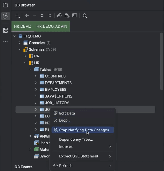 Stop Data Change Notification option