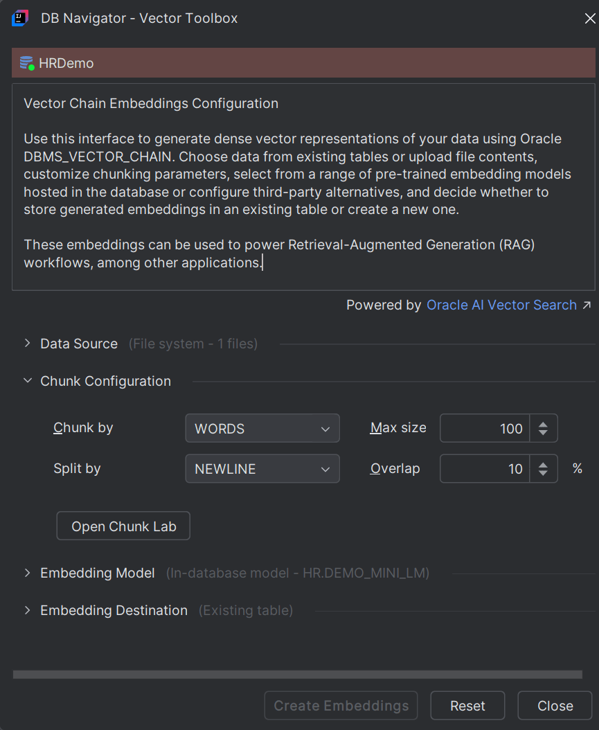 Chunk Configurations