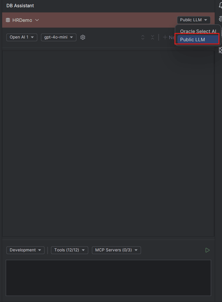 New DB Assistant chat box