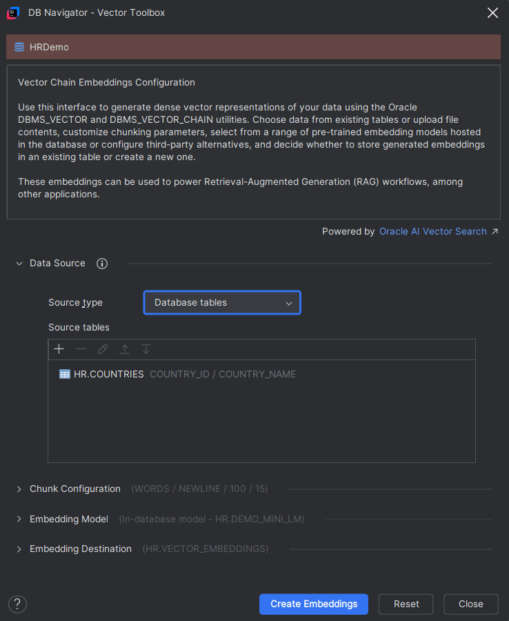 Embedding Data Source as Database Tables