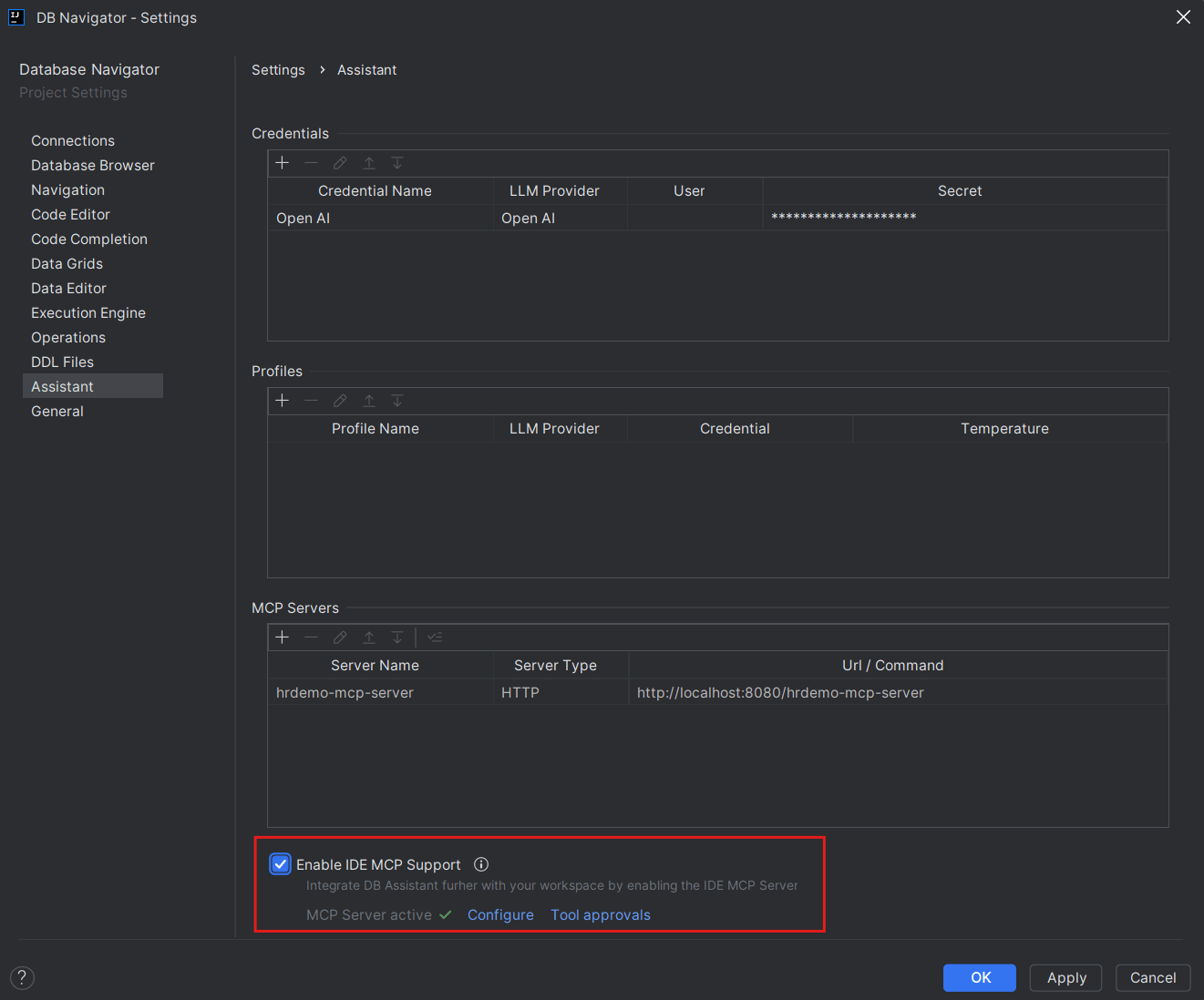 IDE MCP Server Enabled for Integration