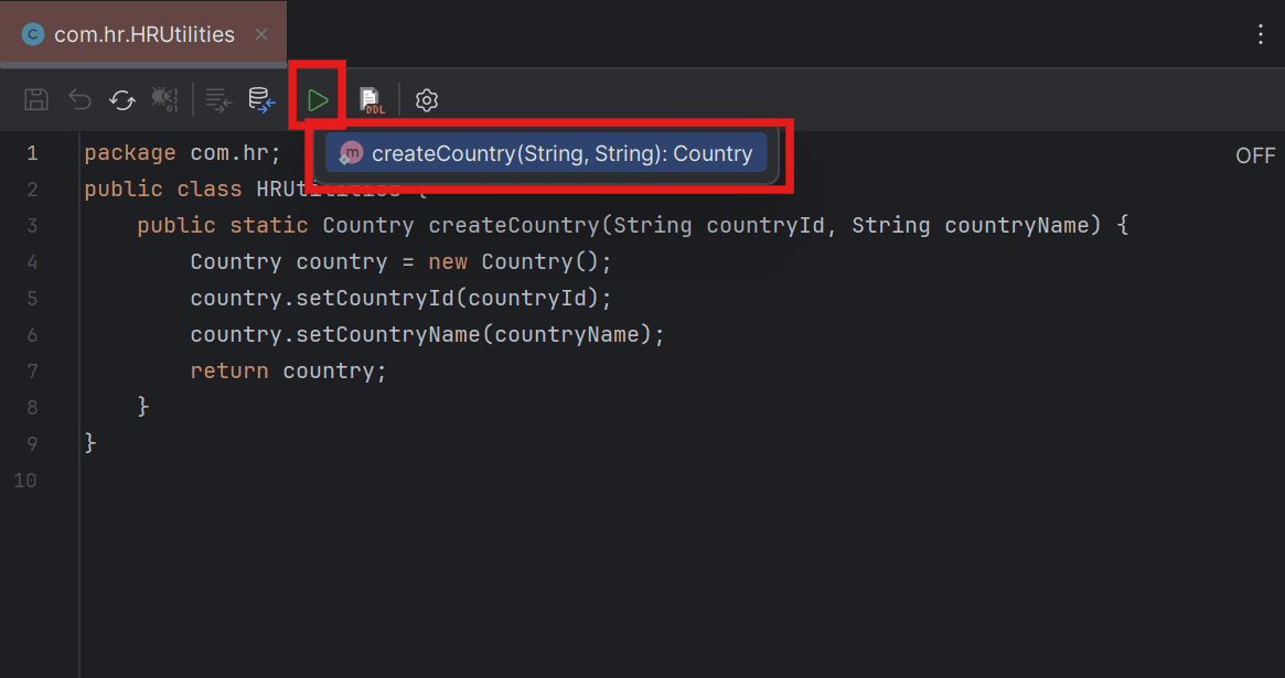Run Java Method