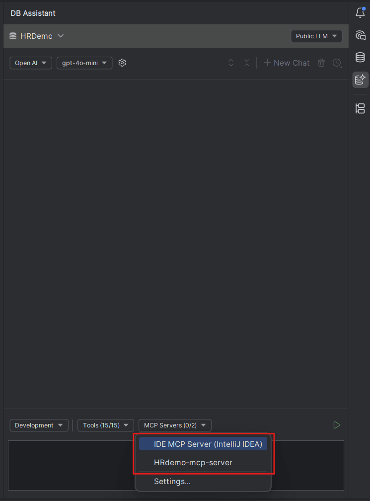 Available MCP Servers in DB Assistant