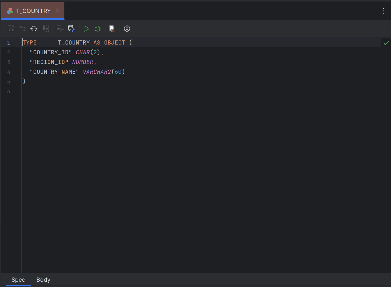 Sample program editor for DB Type specification Sample program editor for DB Type specification