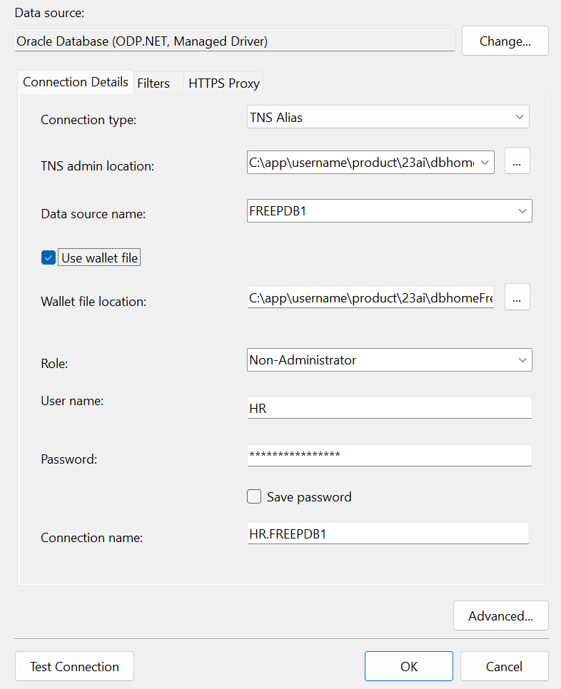Screenshot of connection dialog image2
