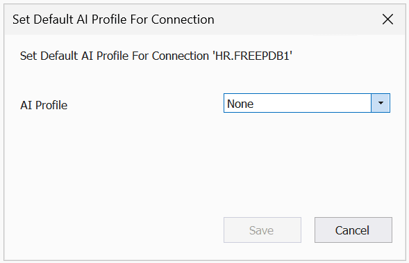 Screenshot of Set Default AI Profile For Connection dialog