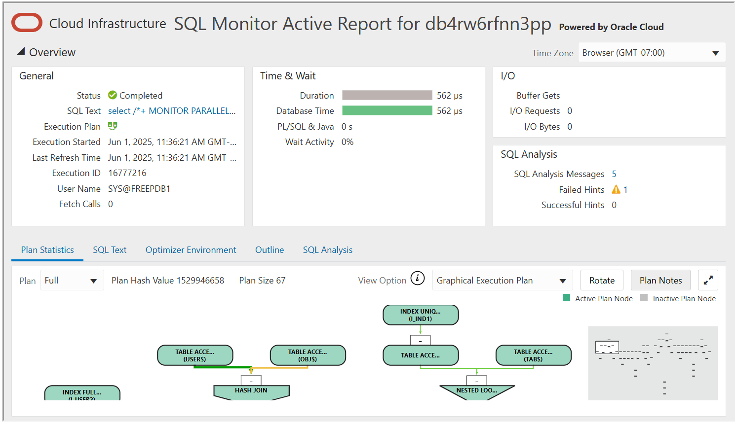 Screenshot of Using the Active Report Window