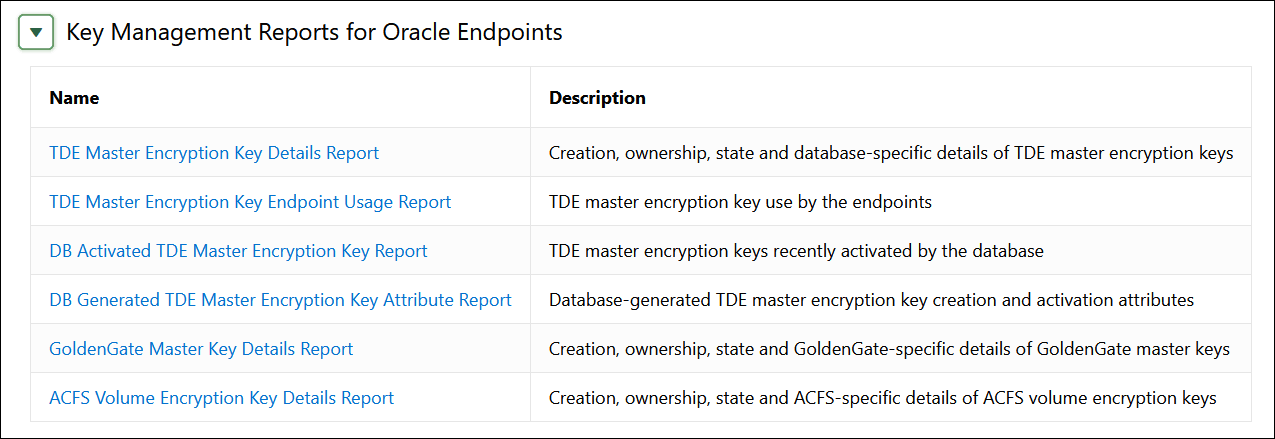 Description of 2112_key_management_oracle_endpoint_report.png follows
