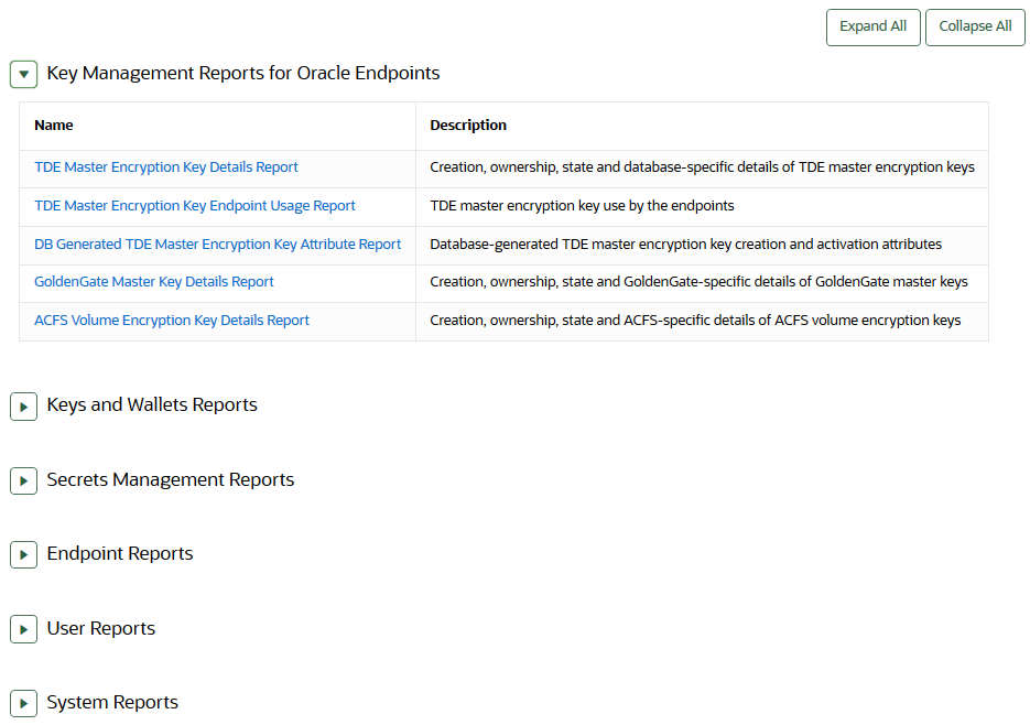 Description of 21_key_management_oracle_endpoints_report.png follows