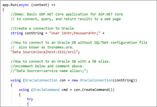 Part of the modified code in the app.Run function